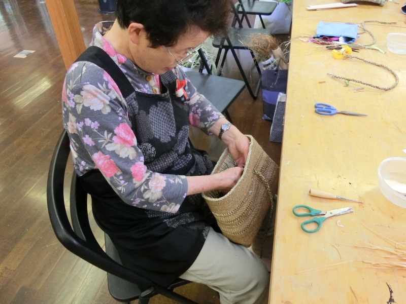 奥会津　三島町　編み組細工　ヒロロ　教室　講師　角田　工人